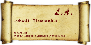 Lokodi Alexandra névjegykártya